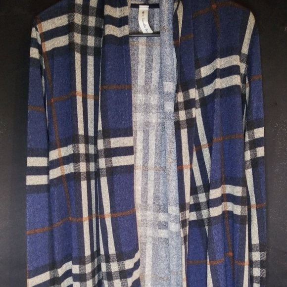 Plaid Elbow Patch Sweater Cardigan - Picture 5 of 10